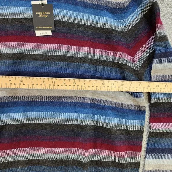 Club Room Aster Stripe Cashmere Sweater Men's XL Multicolored Crew Neck L/S - Picture 8 of 13